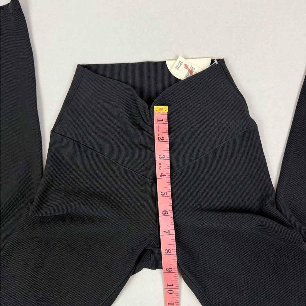NWT Aerie‎ OFFLINE High Rise Flare Leggings Black Ribbed Yoga Pants S - Picture 10 of 11